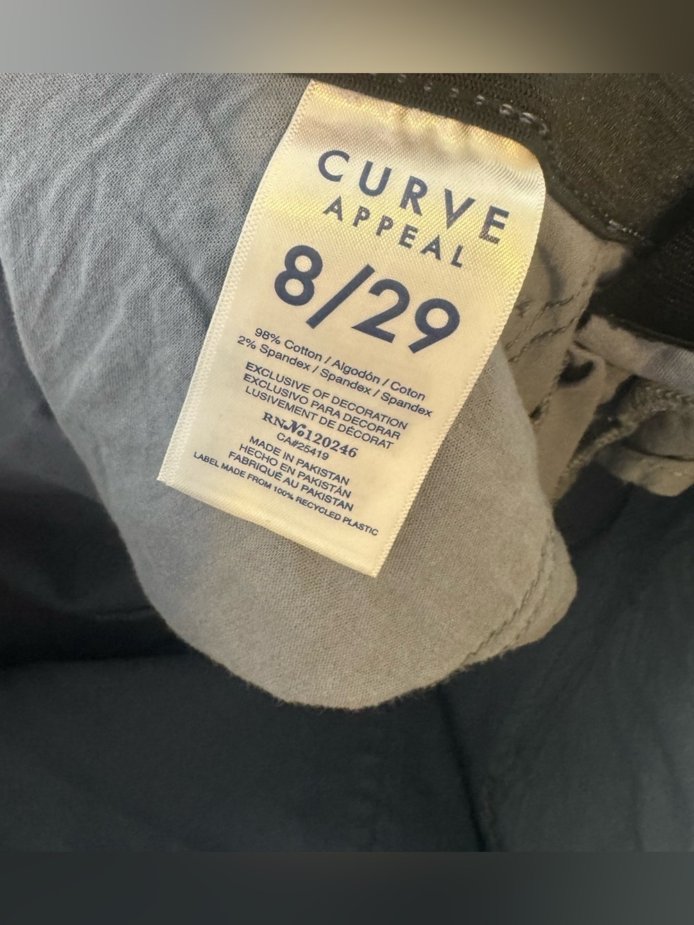 Curve appeal + Comfort Women’s Skinny Pants stretch cotton blend size 8 comfort - Picture 4 of 4